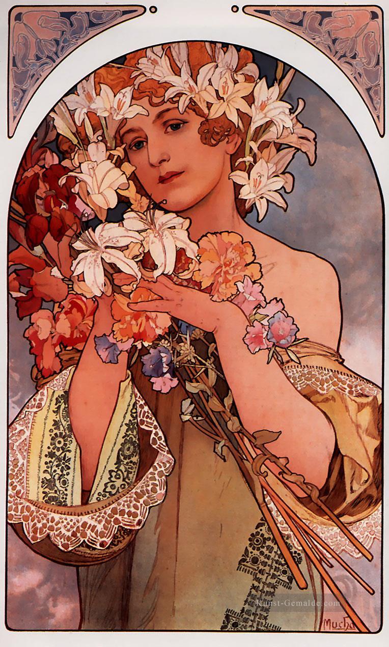 Blume 1897 Litho Tschechisch Jugendstil Alphonse Mucha Ölgemälde